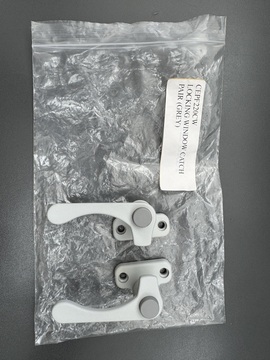 CARAVAN MOTORHOME LOCKING WINDOW CATCH PAIR( GREY)