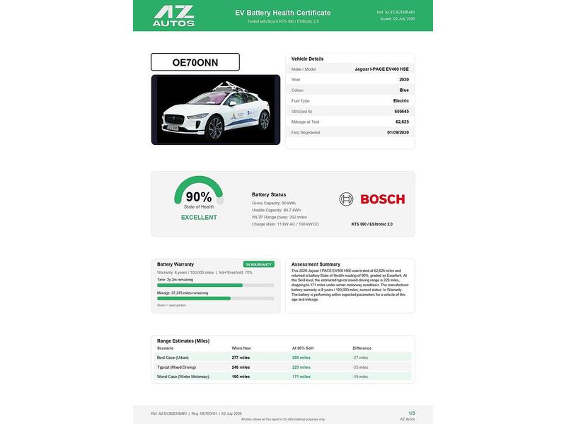 Jaguar 400 90kWh HSE SUV 5dr Electric Auto 4WD (400 ps)