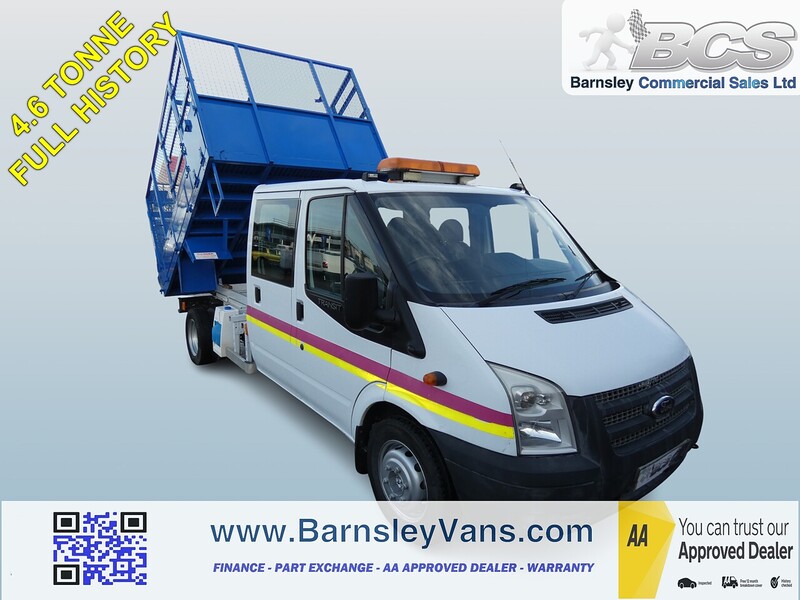 Ford 2013 63 FORD TRANSIT T460 DOUBLE CAB CAGED TIPPER EX COUNCIL FSH