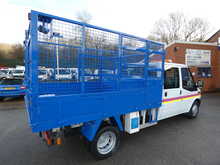 2013 63 FORD TRANSIT T460 DOUBLE CAB CAGED TIPPER EX COUNCIL FSH