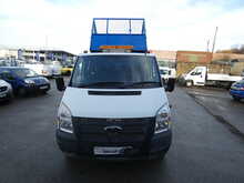 2013 63 FORD TRANSIT T460 DOUBLE CAB CAGED TIPPER EX COUNCIL FSH