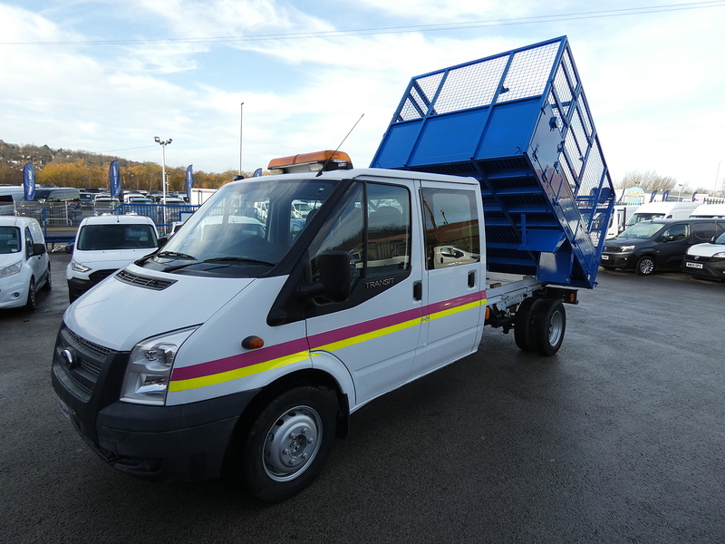 Ford 2013 63 FORD TRANSIT T460 DOUBLE CAB CAGED TIPPER EX COUNCIL FSH