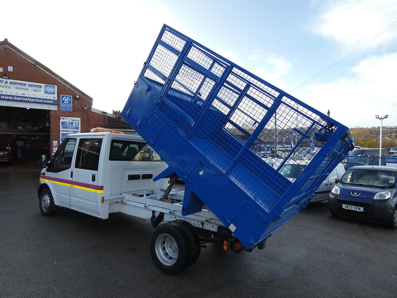 Ford 2013 63 FORD TRANSIT T460 DOUBLE CAB CAGED TIPPER EX COUNCIL FSH