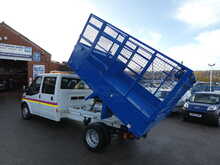 2013 63 FORD TRANSIT T460 DOUBLE CAB CAGED TIPPER EX COUNCIL FSH