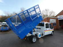 2013 63 FORD TRANSIT T460 DOUBLE CAB CAGED TIPPER EX COUNCIL FSH