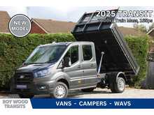 Ford Transit Trend 350 L3 Crew Cab Tipper - 165ps - AC - Heated seats