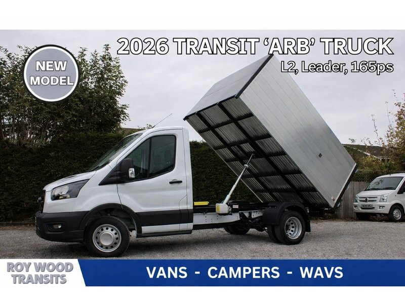 Ford 350 L2 'Arb' Style Tipper 165ps - Dual rear Wheels, Euro 6, Available to order for 2025 2.0 3dr Tipper Manual Diesel