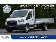 Ford Transit 350 L4 130ps Dropside, Lightweight alloy body, Dual rear wheels 