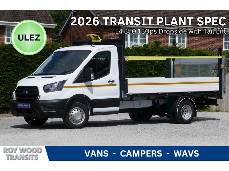 Ford 350 L4 Dropside Tail Lift Truck 165ps Euro 6 - Towing axle with 7,000kg gross train mass 1996 Dropside Manual Diesel