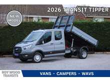 Ford Transit 350 L3 Trend Crew Cab Tipper 165ps - 7,000 gross train mass for towing