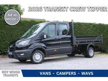 Ford Transit 350 L3 Trend Crew Cab Tipper - 165ps - 7,000 gross train mass for towing