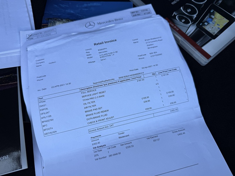 Mercedes-Benz 1.5 A180d SE (Executive) Hatchback 5dr Diesel Manual Euro 6 (s/s) (109 ps)