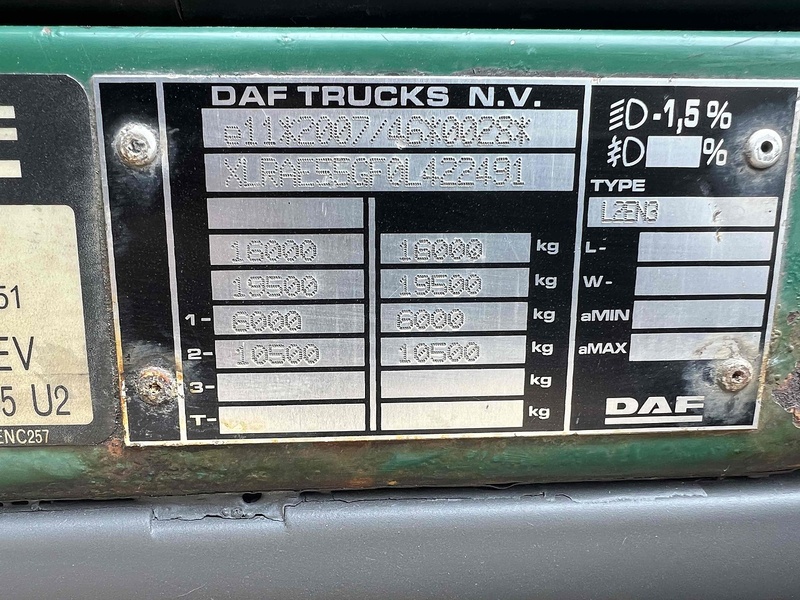 DAF 16 TON DROPSIDE CRANE LORRY 6..7 Dropside Manual Diesel