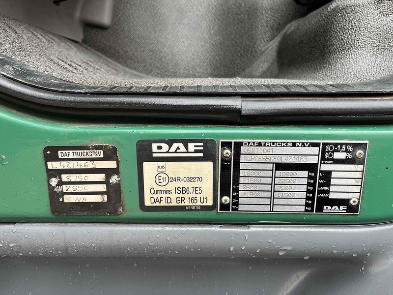 DAF 18 TON CRANE LORRY 6.7 Dropside Diesel