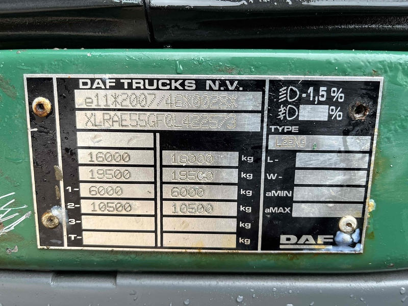 DAF 55.220 6.7 15 Ton Dropside Crane Lorry Grab Truck Manual Diesel