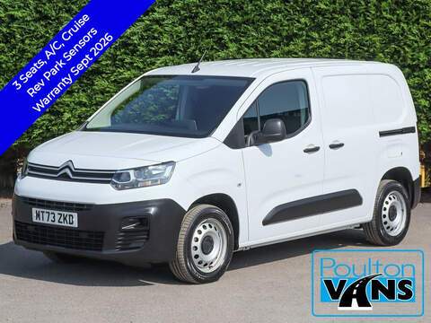Citroen Berlingo 1000 Enterprise 100BHP 6 SPD M L1 SWB VAN, 3 Seats, Air Con, Cruise, Rev Park, Warranty Till 28/09/2026