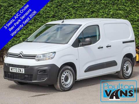 Citroen Berlingo 1000 Enterprise 100BHP 6 SPD M L1 SWB VAN, 3 Seats, Air Con, Cruise, Rev Park, Warranty Till 26/09/2026