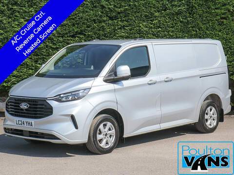 Ford Transit Custom 300 EcoBlue Limited L2 LWB PANEL VAN, Air Con, Cruise, Rev Cam, H.Seats, Alloys, Met Silver.