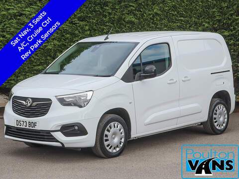 Vauxhall Combo 2300 Pro 1.5 Turbo D L1 SWB VAN, 3 Seats, Sat Nav, Rev Cam, Air Con, Cruise, Front + Rear Park..