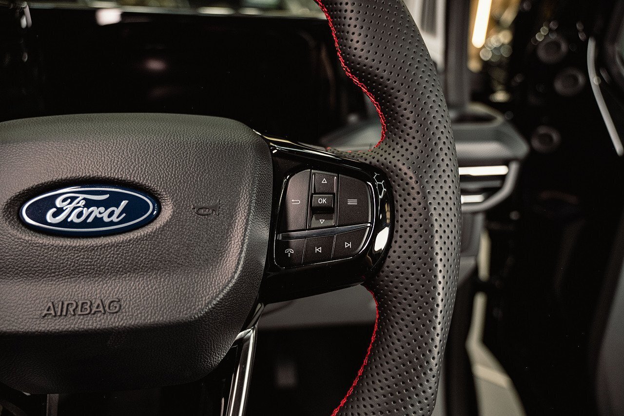 Shades Of Tuning Ltd Black Perforated Leather Steering Wheel Cover – Ford Transit Custom Van 2013+