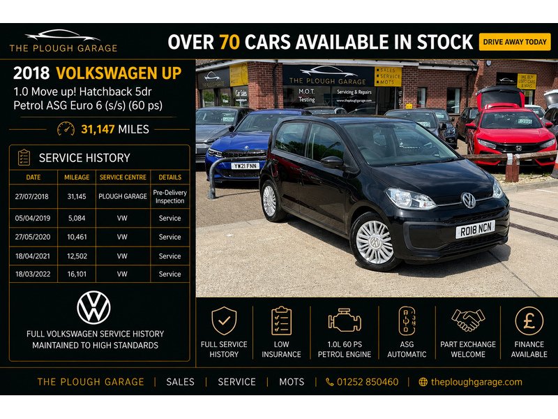 Volkswagen up! 1.0 Move up! Hatchback 5dr Petrol ASG Euro 6 (s/s) (60 ps) - U10004195