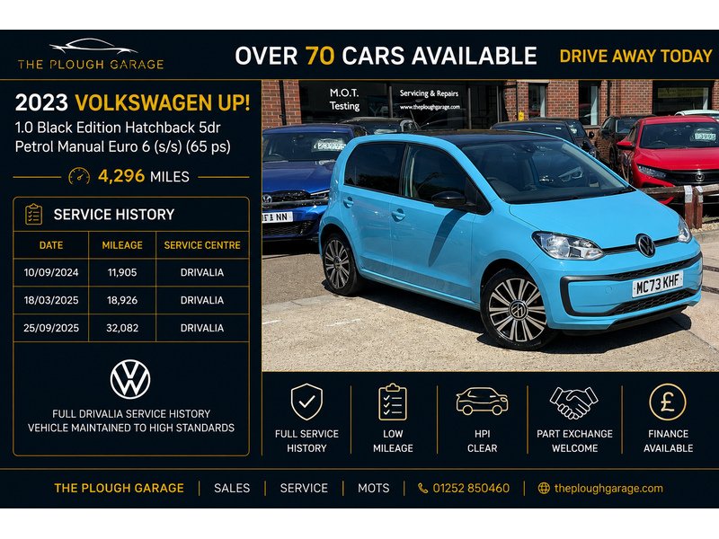 Volkswagen up! 1.0 Black Edition Hatchback 5dr Petrol Manual Euro 6 (s/s) (65 ps) - U10004235