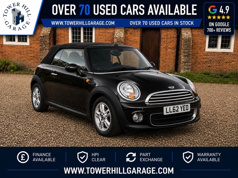 2012 mini convertible 1.6 one convertible 2dr petrol manual euro 5 (98 ps) 2012 manual 59,181 mls black petrol 1.6 £4,995 or... photo