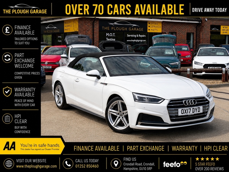 Audi A5 Cabriolet 2.0 TFSI S line Convertible 2dr Petrol S Tronic Euro 6 (s/s) (190 ps) - U10004412