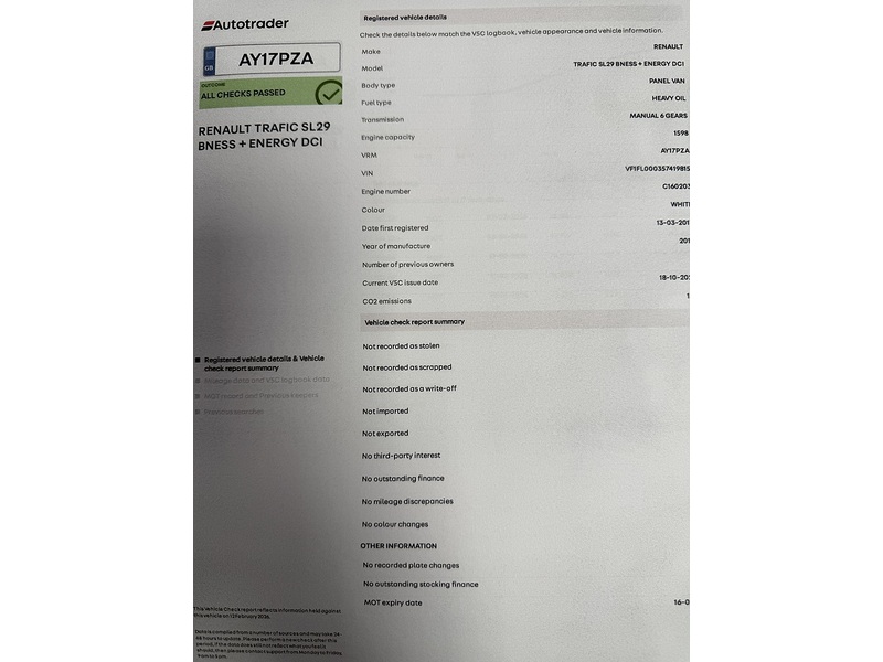 Renault 1.6 dCi ENERGY 29 Business+ Panel Van 5dr Diesel Manual SWB Standard Roof Euro 6 (s/s) (125 ps)