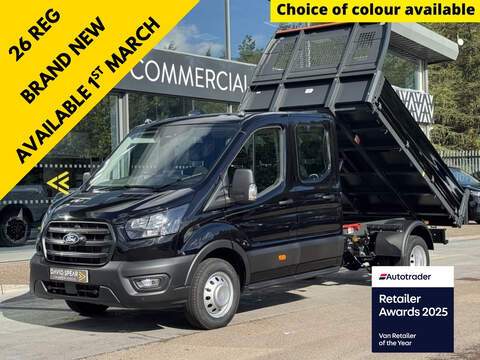 Ford Transit TDCI 130ps 350 RWD 3 Seat Double Cab Tipper With Secure Stotage Euro 6 with Deadlocks, Air Con 2.0 4dr Tipper Manual Diesel
