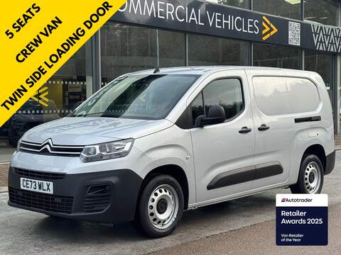 Citroen Berlingo 1.5 BlueHDi 100ps 950 Enterprise XL LWB Euro 6 with Aircon, Car Play, Twin Side Doors & Rev Sensors 1.5 6dr Panel Van Manual Diesel