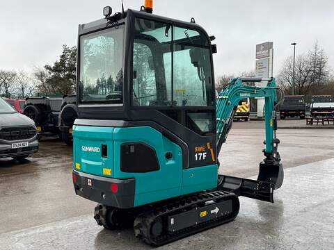 Sunward SWE 17F 1.78 Ton Mini Excavator With Full Cab, 5" LCD Screen, Heater & Leather Seats - U105723