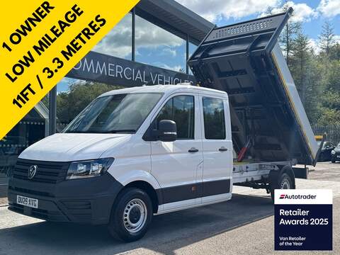 Volkswagen Crafter TDI 140ps CR35 Commerce 7 Seat Double Crew Cab Tipper 11ft 3" with Sat Nav Car Play & Tow Bar 2.0 4dr Tipper Manual Diesel