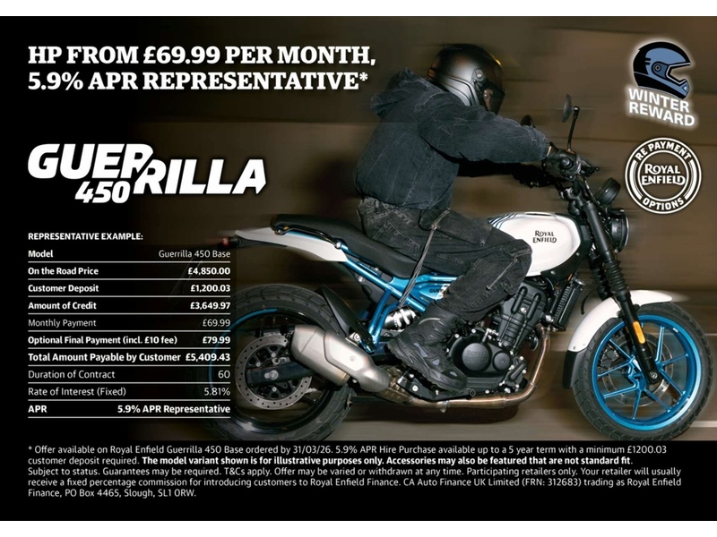 ROYAL ENFIELD NEW GUERRILLA 450 SHERPA - ALL IN STOCK!