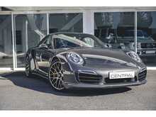 PORSCHE 911 TURBO S FINISHED IN AGATE GREY WITH RED LEATHER