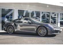 PORSCHE 911 TURBO S FINISHED IN AGATE GREY WITH RED LEATHER