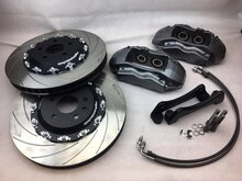 Vagbremtechnic Front Brake Kit - 4 Piston Brembo Caliper - 362x32mm 2 Piece Discs Image 1