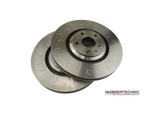Vagbremtechnic Front Brake Kit - 4 Piston Brembo Caliper - 340x30mm OE 1 Piece Discs - PQ35 / MQB Image 1