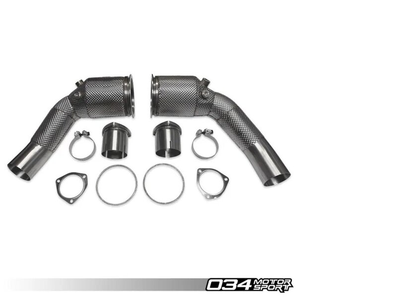 034Motorsport Stainless Steel Racing Catalyst Set - C8 RS6/RS7 Image 1