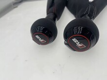 Black Alcantara Shift Knob With Boot Fit DSG Stronic Shift Lever Black and Red Lines Dust Cover for Image 1
