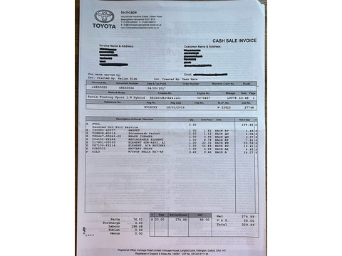 1.8 VVT-h Excel Touring Sports 5dr Petrol Hybrid CVT Euro 6 (s/s) (136 ps)