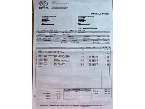 1.8 VVT-h Excel Touring Sports 5dr Petrol Hybrid CVT Euro 6 (s/s) (136 ps)