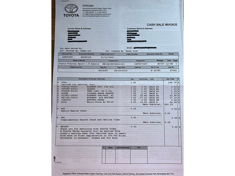 1.8 VVT-h Excel Touring Sports 5dr Petrol Hybrid CVT Euro 6 (s/s) (136 ps)