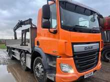 DAF CF 410 Flat with Rear Mounted Atlas Crane 