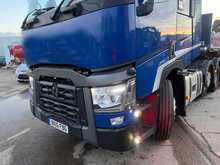 Renault T480 with Dropside Crane Trailer 