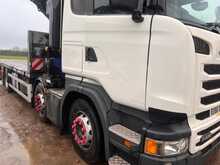 Scania R450 Flat with 6 Extension Crane 