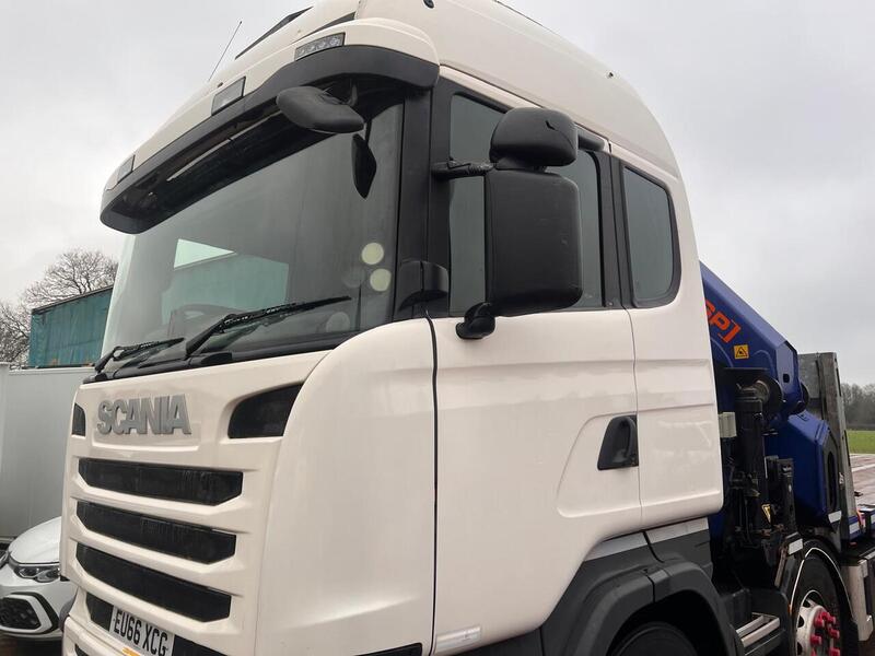 Scania Flat with 6 Extension Crane Flatbed 