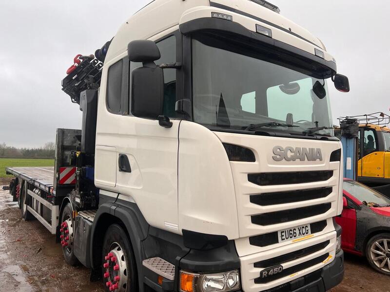 Scania Flat with 6 Extension Crane Flatbed 