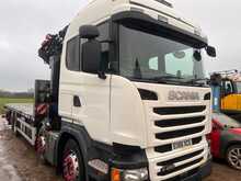 Scania R450 Flat with 6 Extension Crane 
