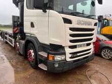Scania R450 Flat with 6 Extension Crane 